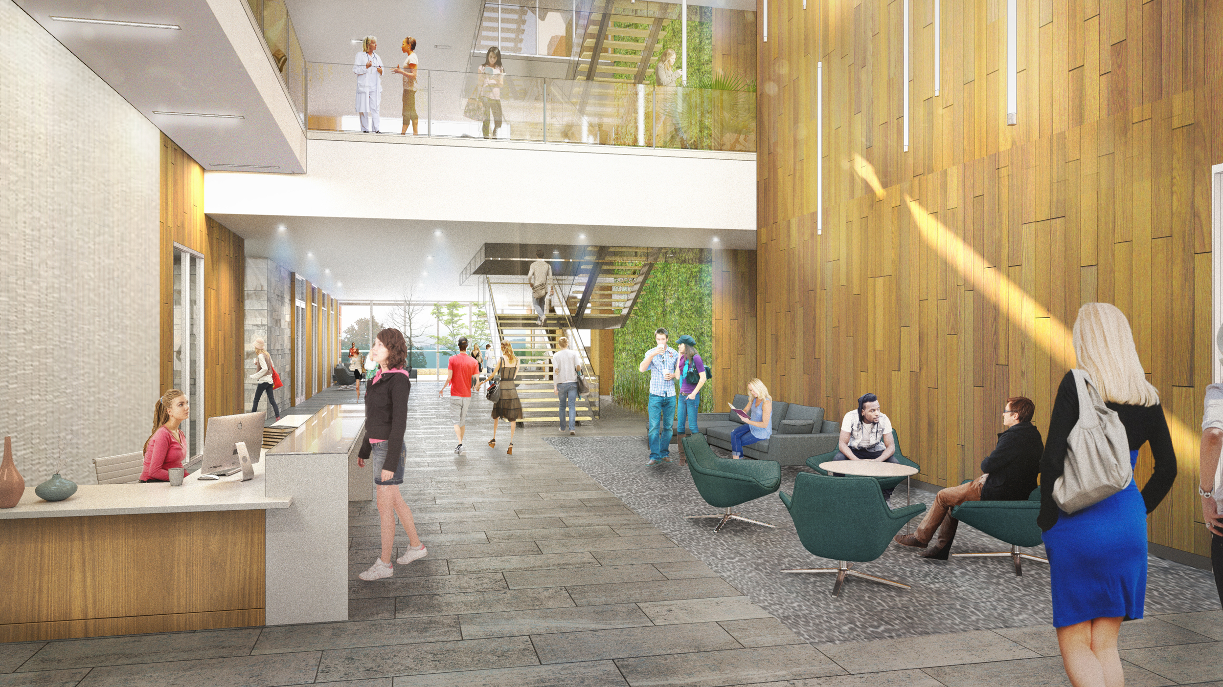 Student Health and Wellness Lobby Rendering