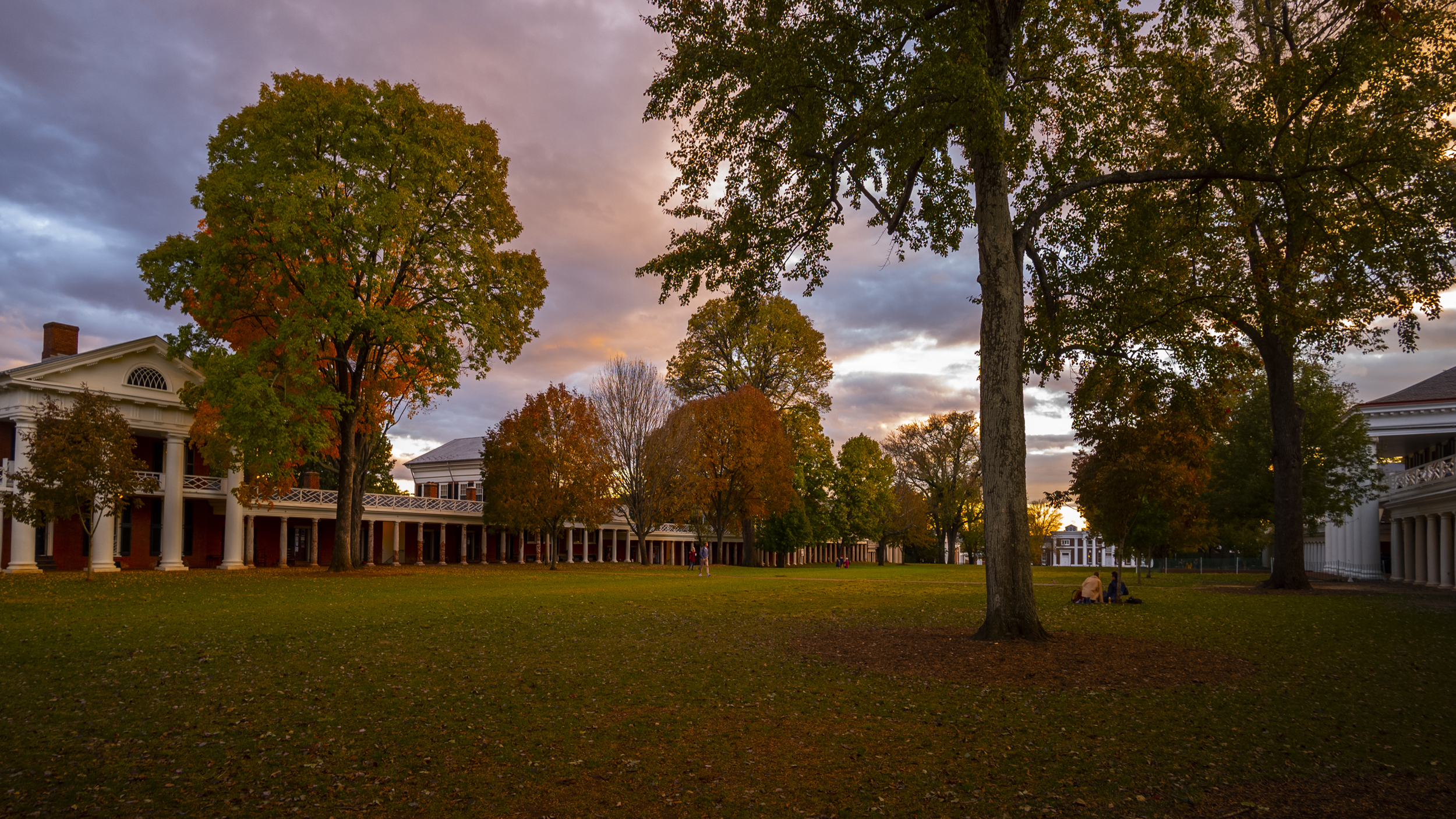 Sunset over the Lawn in Fall
