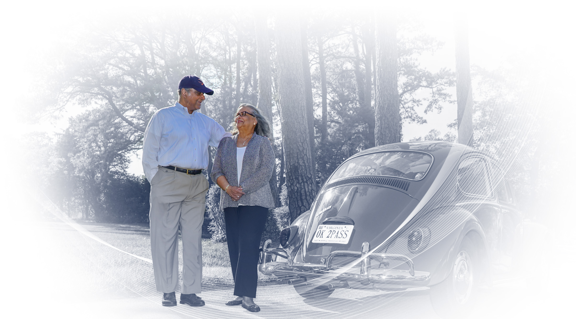 Lewis family portrait in front of car