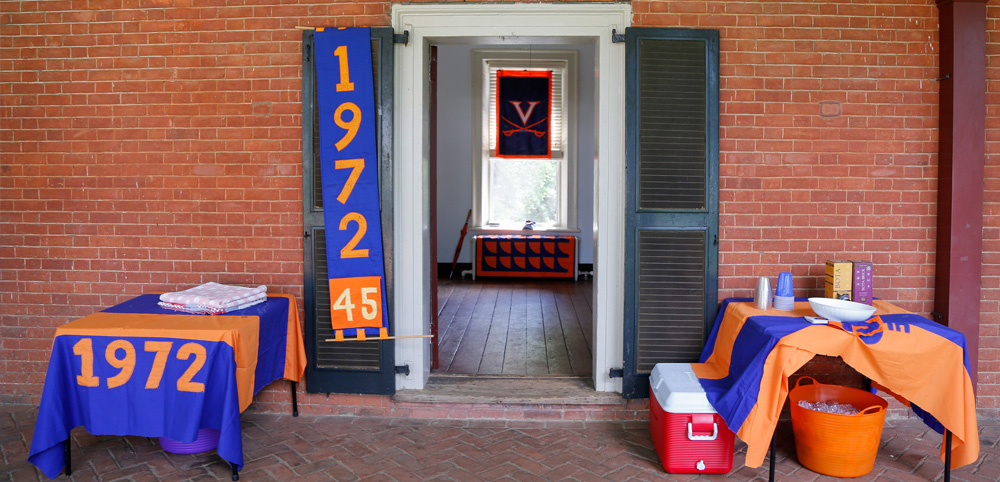 Reunion decorations in front of Lawn Room