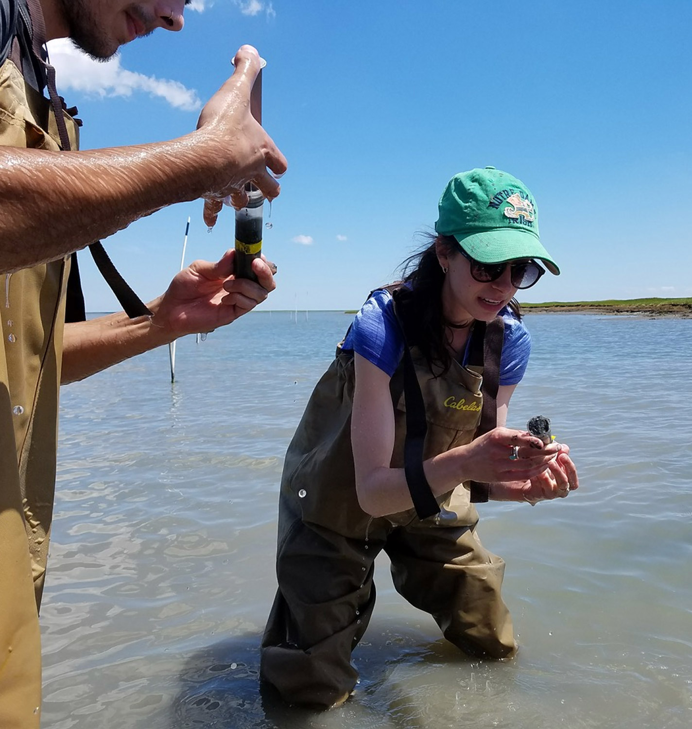 UVA students at oyster reef