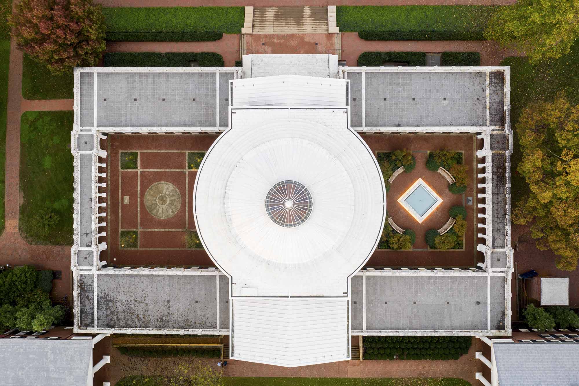 Drone over dome room 