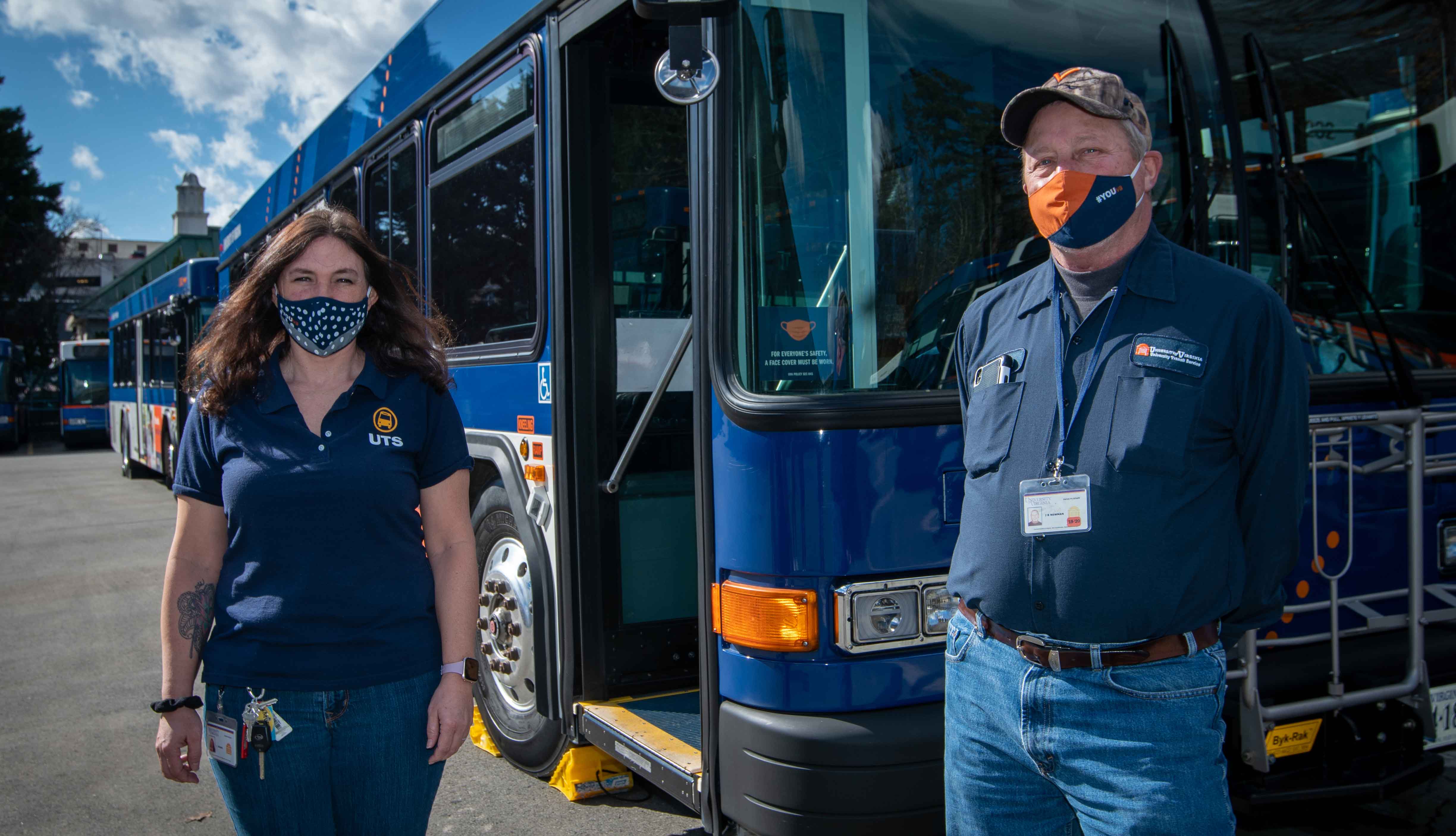 UTS bus drivers wearing YouVA masks