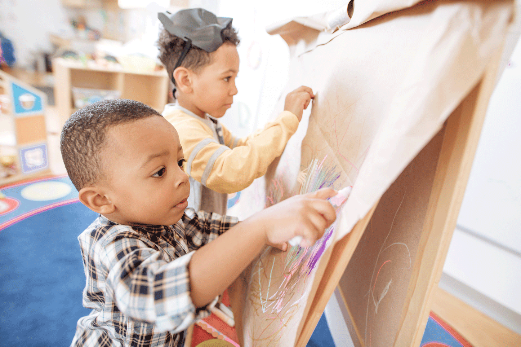 Kids Drawing on Board