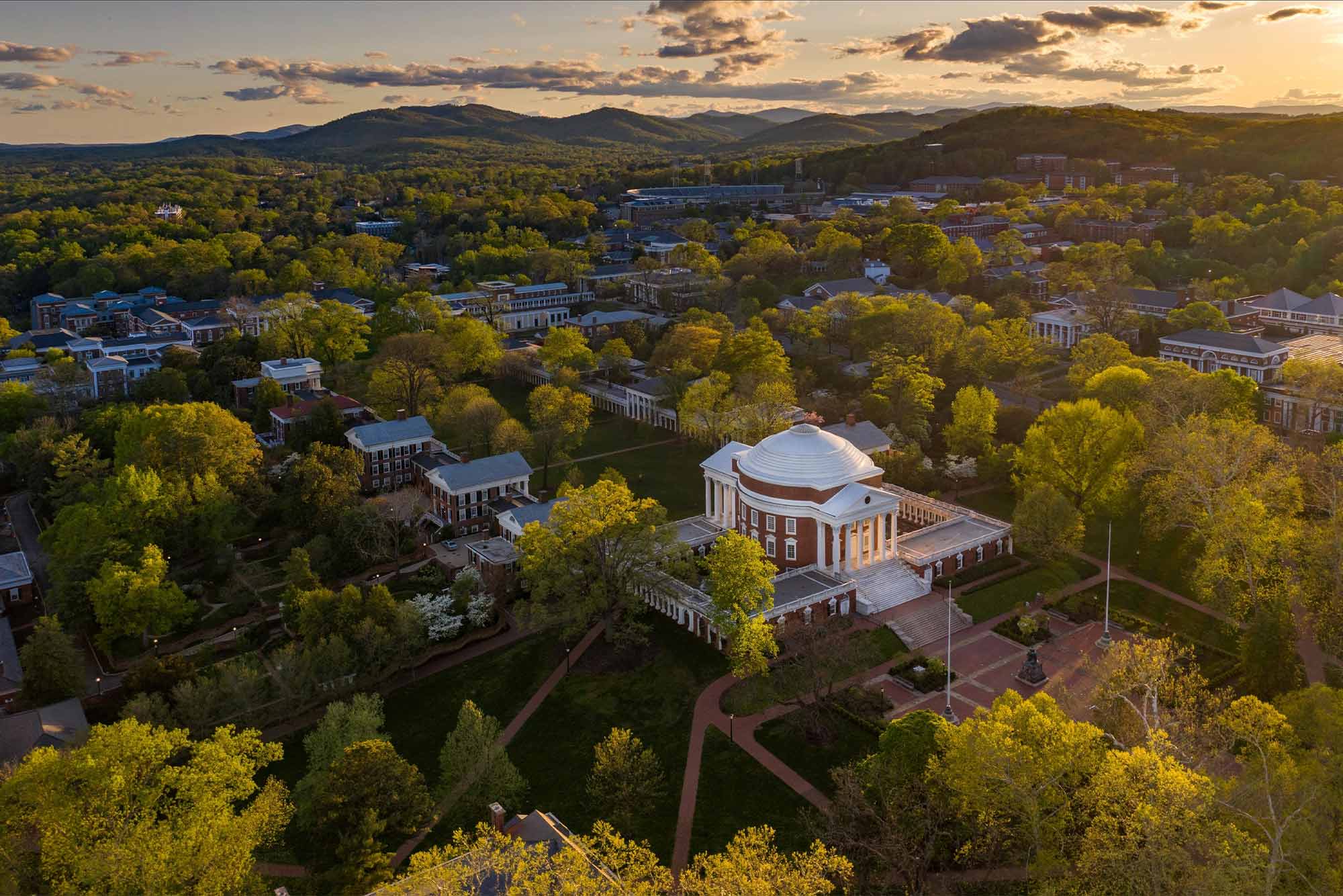 UVA Rotunda by Drone in Summer