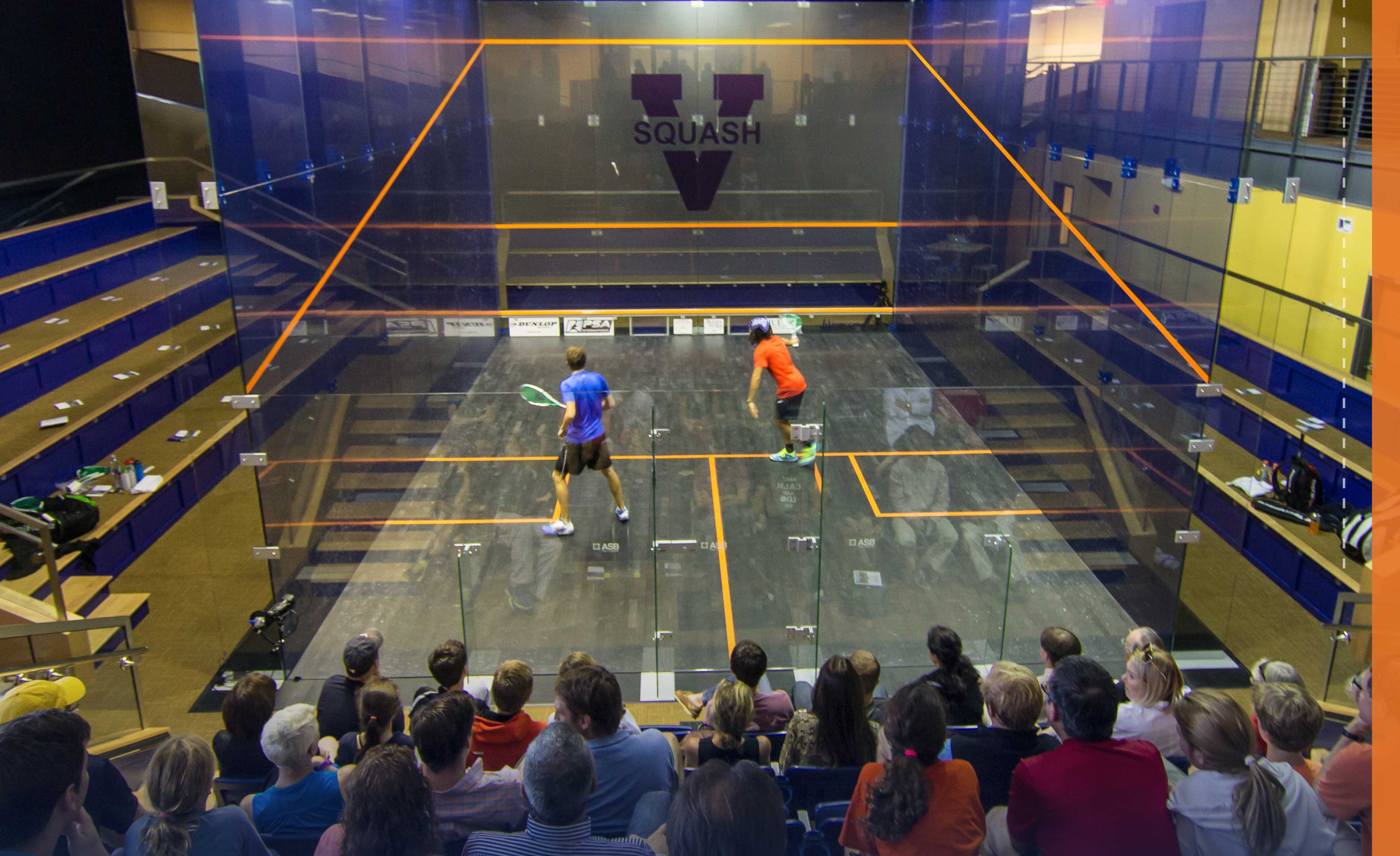 Squash court game play