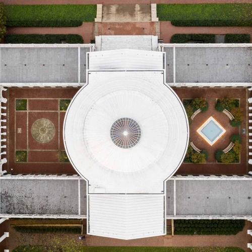 Drone over dome room 