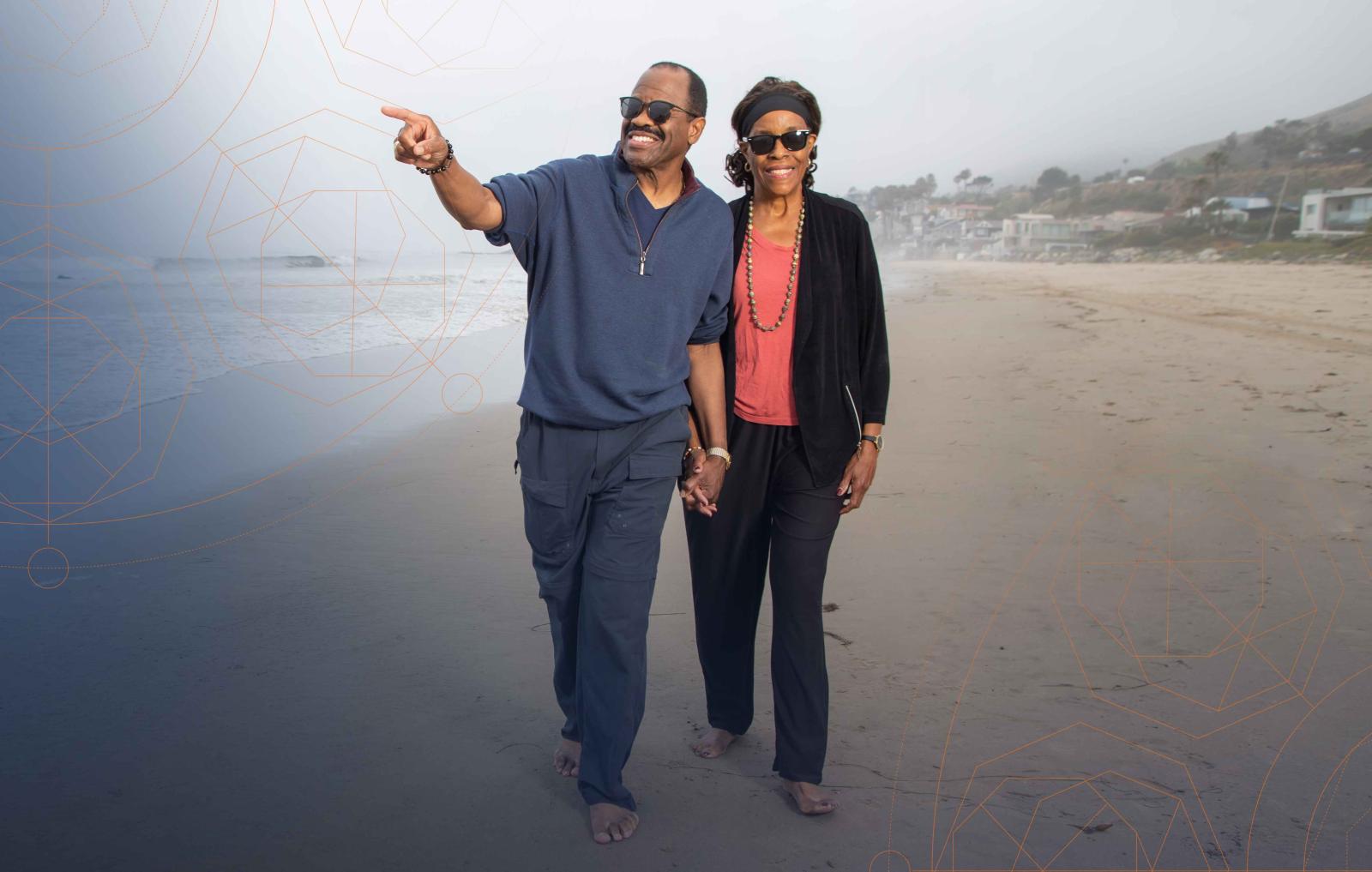 Blake and Paulette Morant on the beach