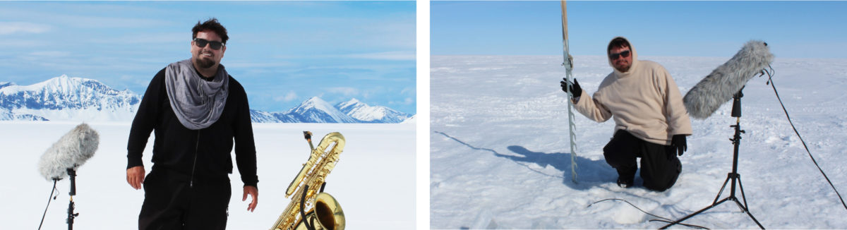 Matthew Burtner Recording on a Glacier
