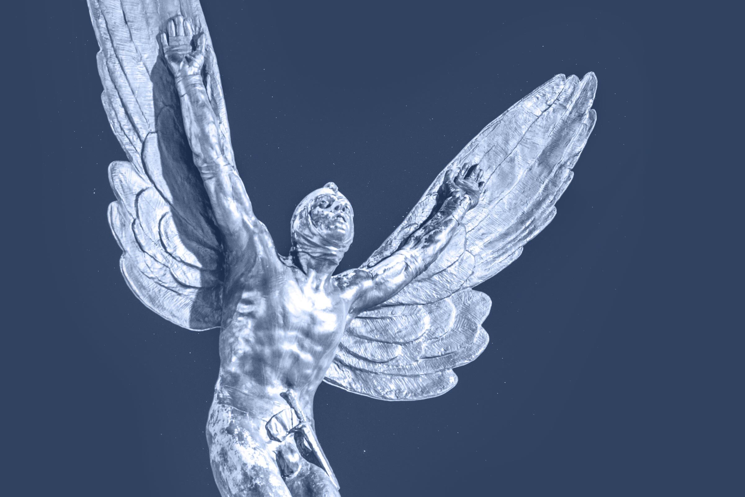 Aviator Statue in Blue