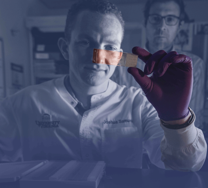John Lukens and student in lab